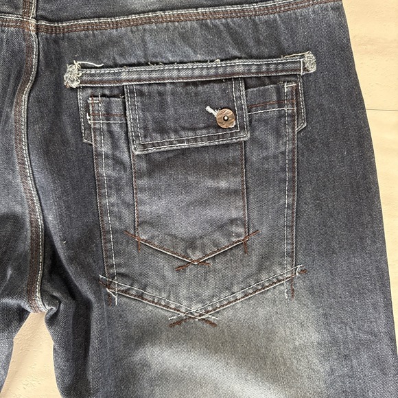 Rare VTG Blue Gear BG Premium Distressed  Baggy Hip Hop Y2K Denim Jeans 40x32 - Picture 9 of 11